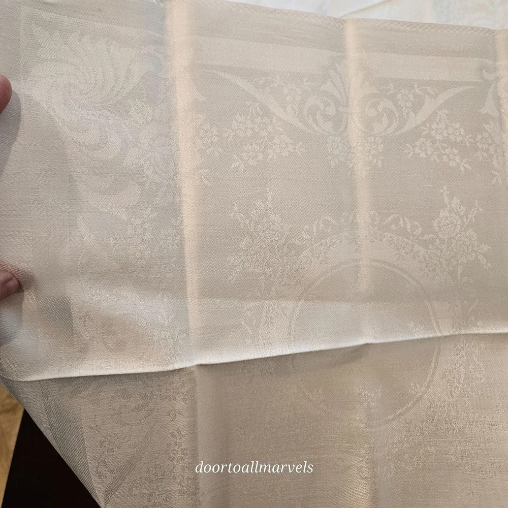 VTG Sweden Woven Pure Linen Damask Uncut Napkin Cloth (9) Bjornlinne Dalsjofors